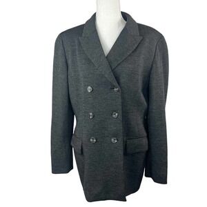 Emanuel Ungaro Double Breasted Wool Blazer Jacket Size 10/44 Knit